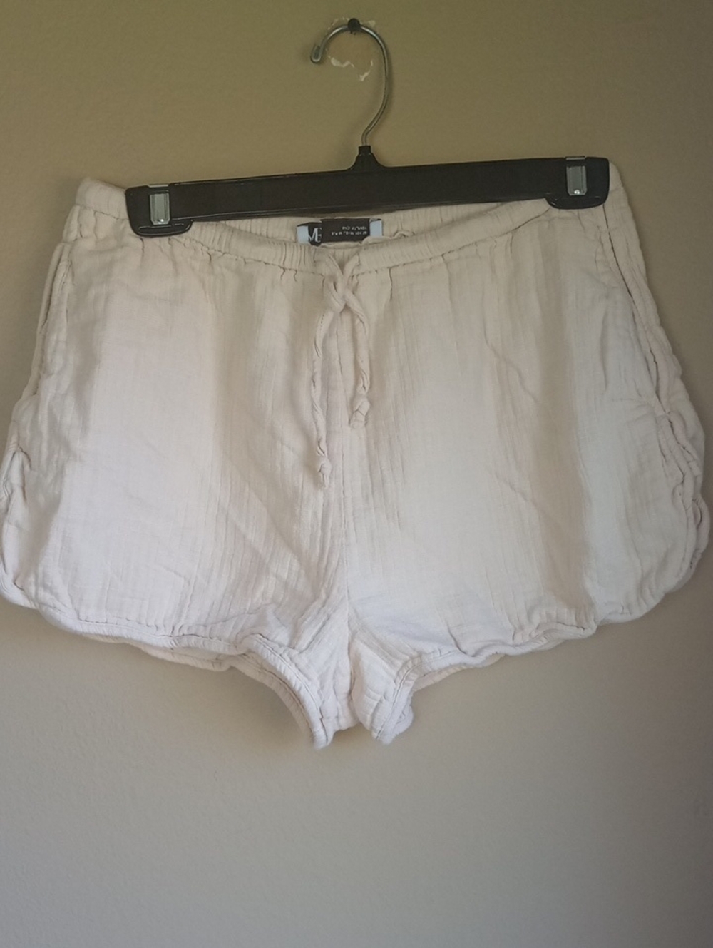 Zara Cotton Waffle Knit Cozy Casual Summer Shorts Draw String Size 28